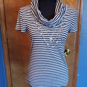 Ann Taylor short sleeve cowlneck